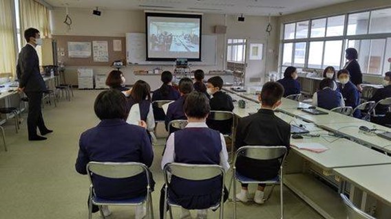 【PICC福岡支部】教育支援委員会　宮城支部との協力で佐賀県の川副中学校2年生を対象に防災授業を開催しました。